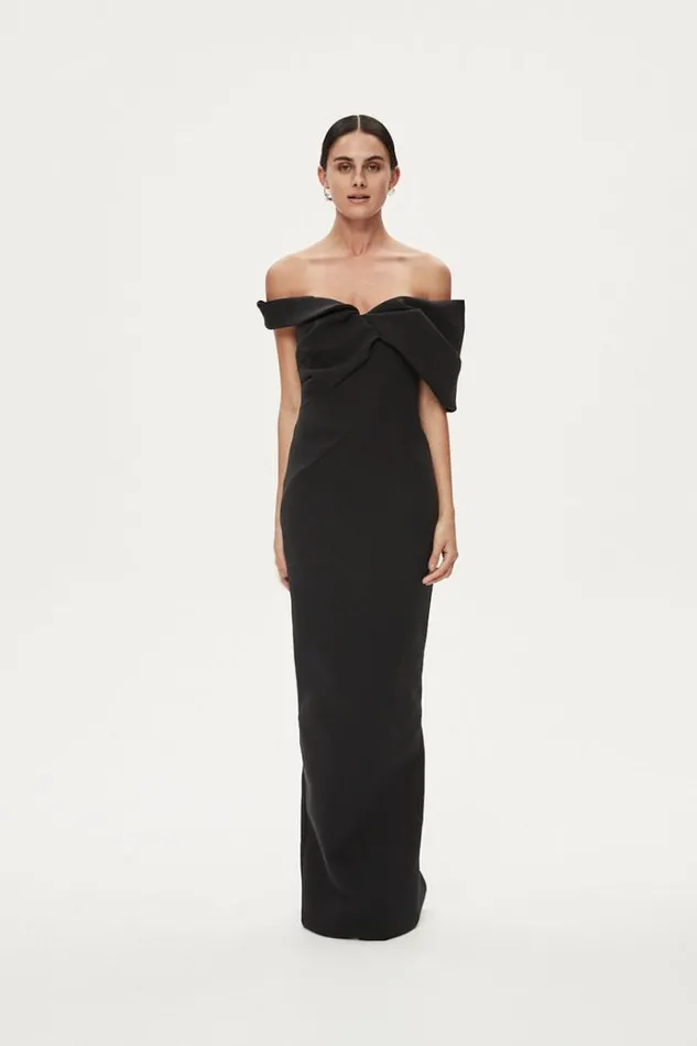 Women Black Dresses Rachel Gilbert MATTEO GOWN Women Black Dresses Rachel Gilbert MATTEO GOWN