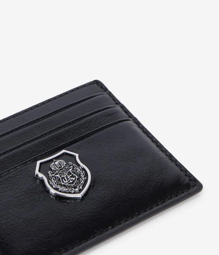 Women Black Leather Blazon Card Holder THE KOOPLES Bags