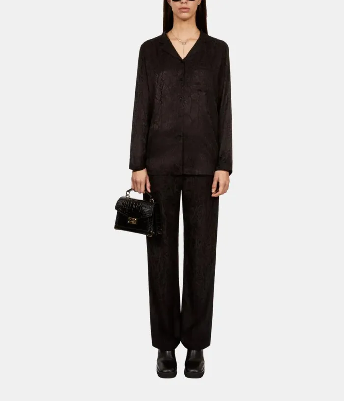 Women Black Snakeskin Jacquard Shirt THE KOOPLES Blouses and Shirts
