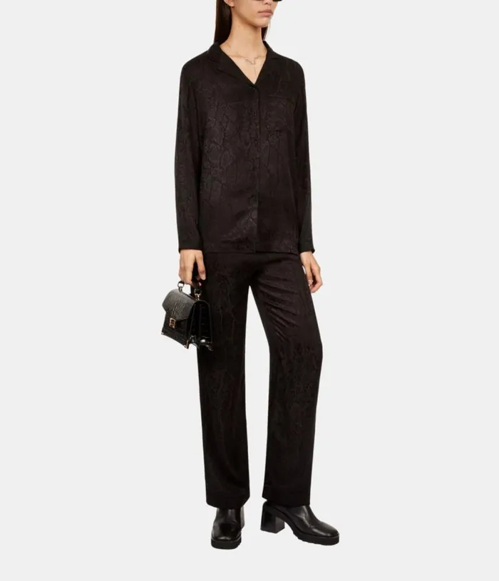 Women Black Snakeskin Jacquard Shirt THE KOOPLES Blouses and Shirts