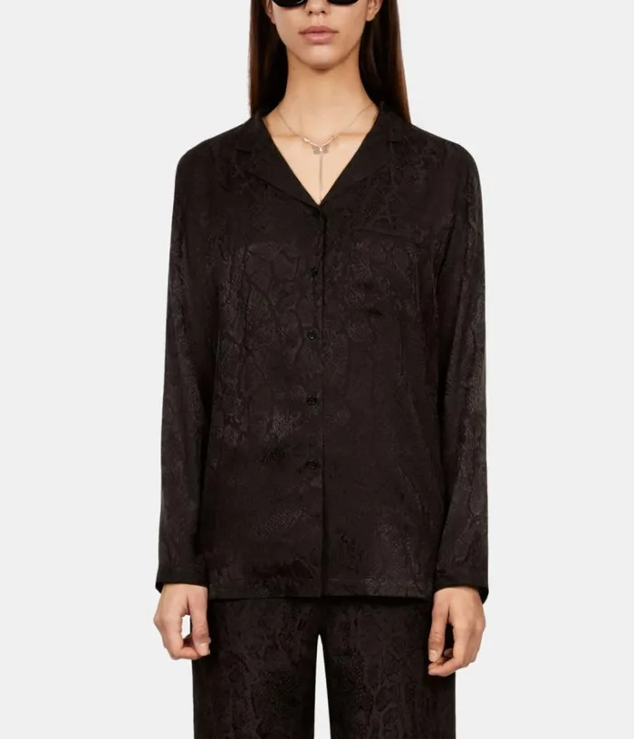 Women Black Snakeskin Jacquard Shirt THE KOOPLES Blouses and Shirts