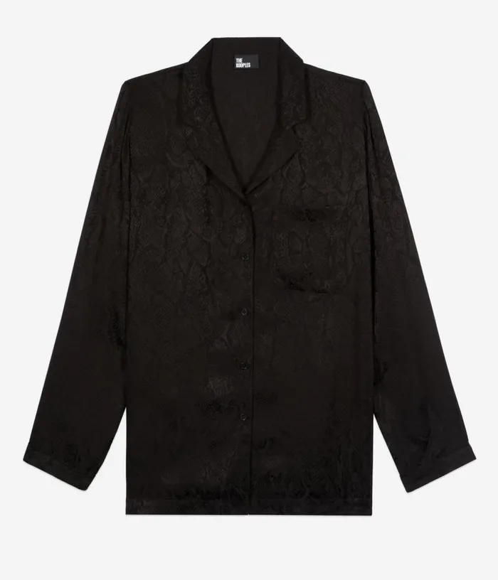 Women Black Snakeskin Jacquard Shirt THE KOOPLES Blouses and Shirts