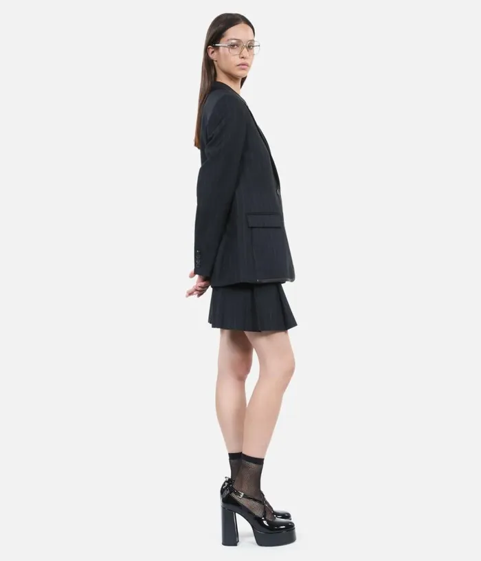 Women Black Striped Woolblend Jacket THE KOOPLES Blazers and Suits