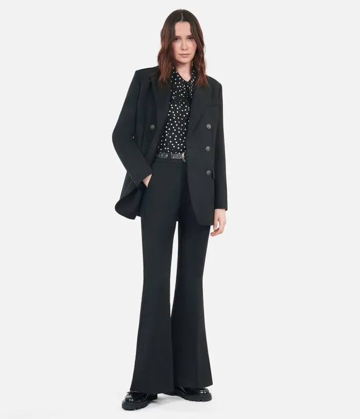 Women Black Wool Blend Suit Trousers THE KOOPLES Blazers and Suits