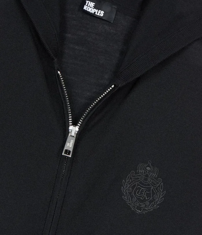 Women Black Wool Hooded Cardigan THE KOOPLES Sweaters