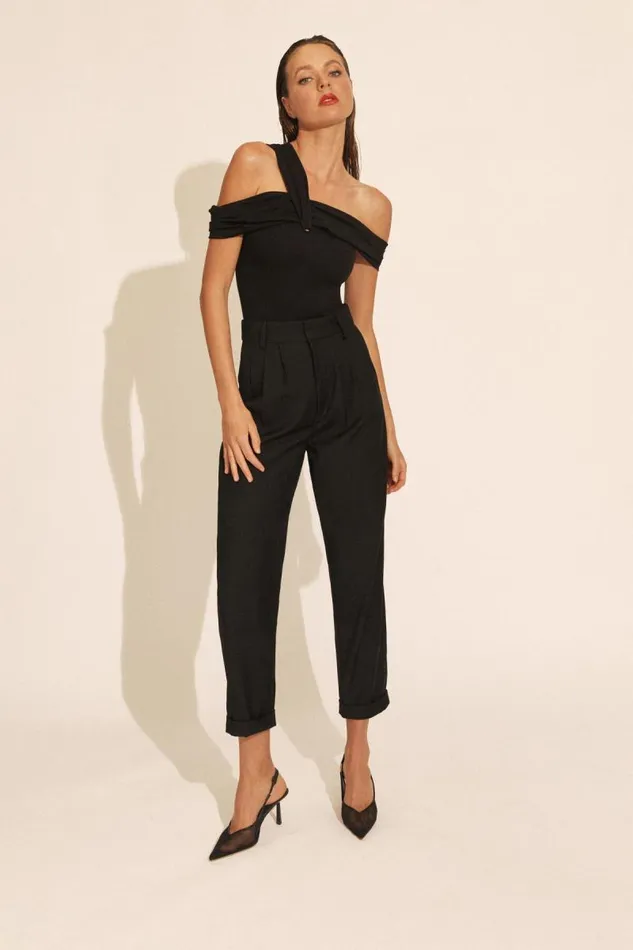 Women Bodysuits Bardot Arie Knit Bodysuit In Black Black