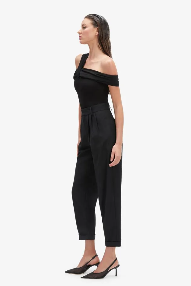 Women Bodysuits Bardot Arie Knit Bodysuit In Black Black