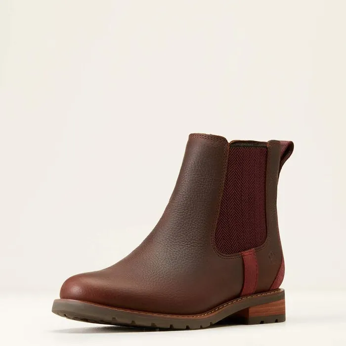 Women Booties Ariat Wexford Waterproof Chelsea Boot Dark Brown