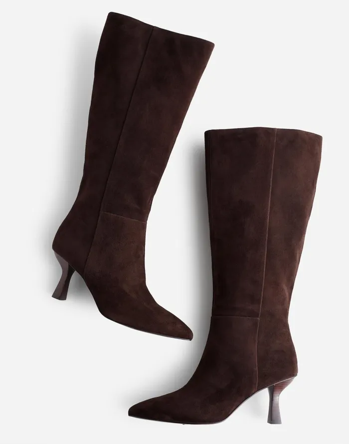 Women Boots Madewell The Justine Knee Boot With Extended Calf Dark Carob