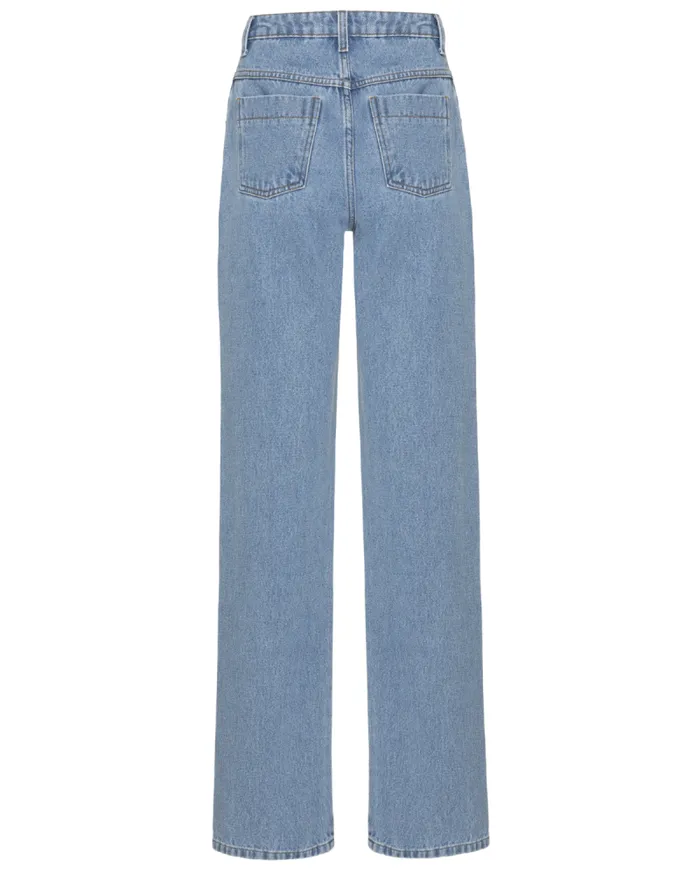 Women Bottoms PatBO HandBeaded Straight Leg Jeans Denim