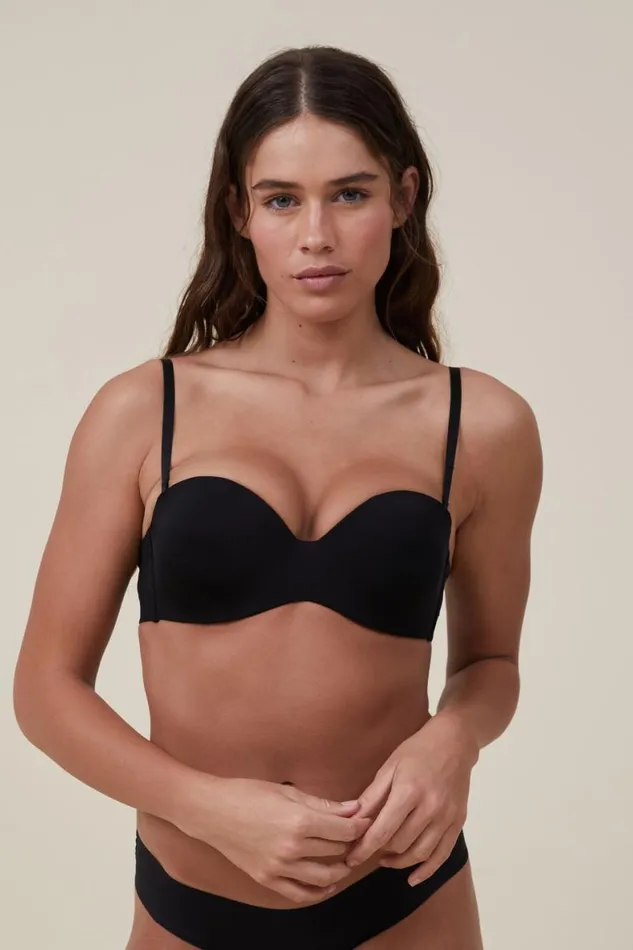 Women Bras Cotton On Everyday Contour Strapless Bra Black