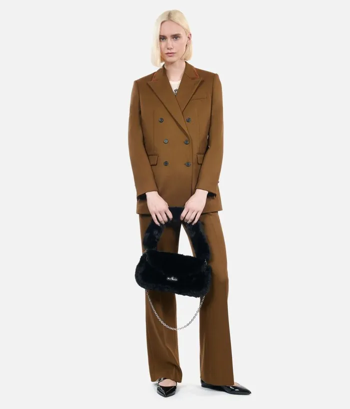 Women Brown Wool Suit Jacket THE KOOPLES Blazers and Suits