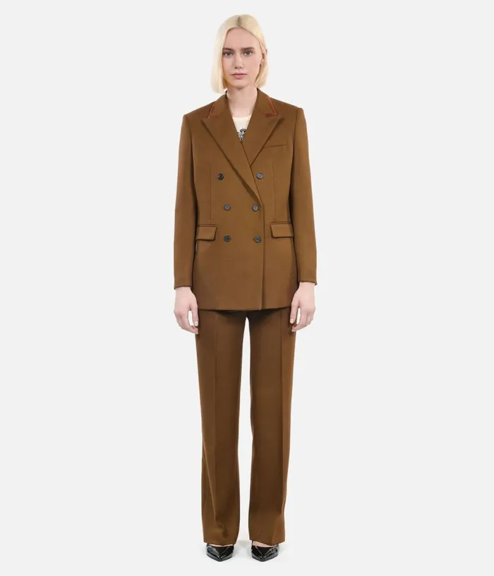 Women Brown Wool Suit Jacket THE KOOPLES Blazers and Suits