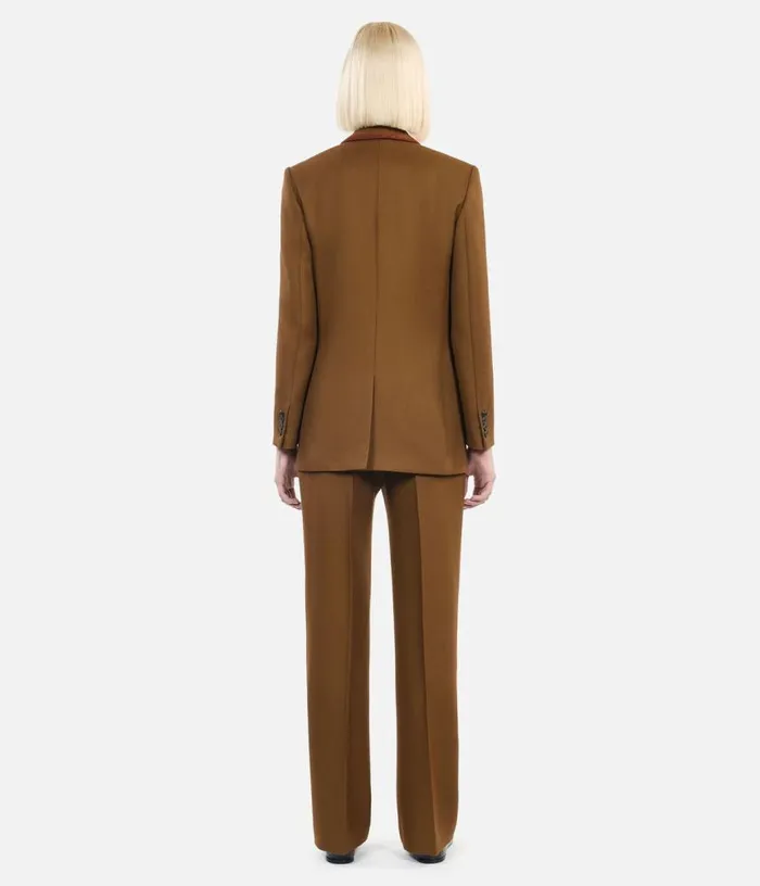 Women Brown Wool Suit Jacket THE KOOPLES Blazers and Suits
