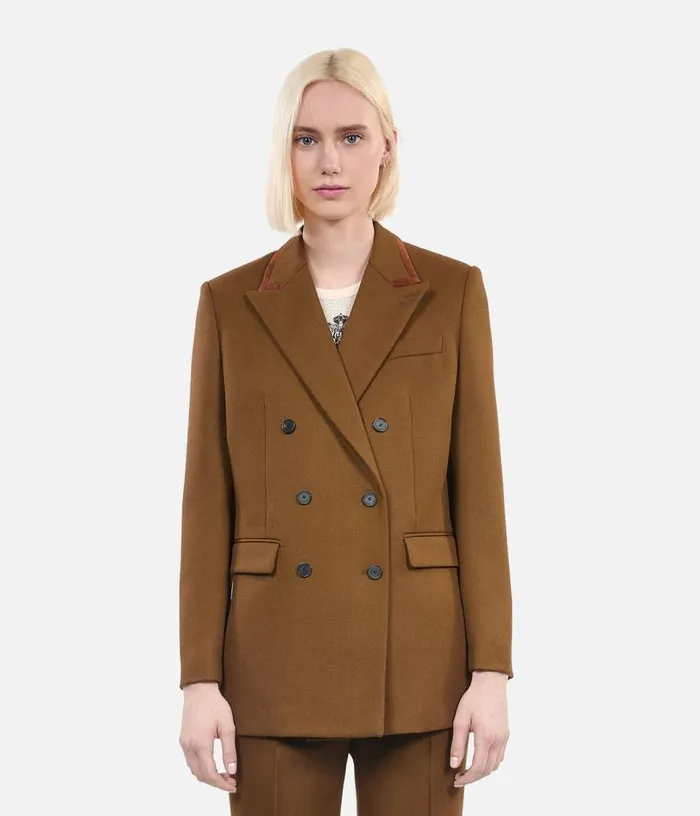 Women Brown Wool Suit Jacket THE KOOPLES Blazers and Suits