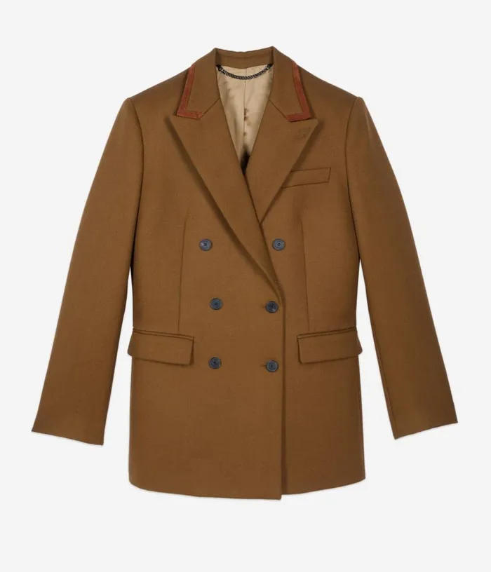 Women Brown Wool Suit Jacket THE KOOPLES Blazers and Suits