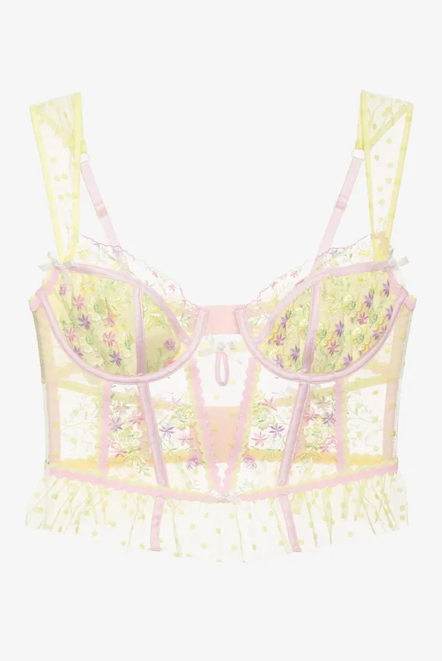 Women Buttercup Bunches Bustier Yellow For Love and Lemons Lingerie