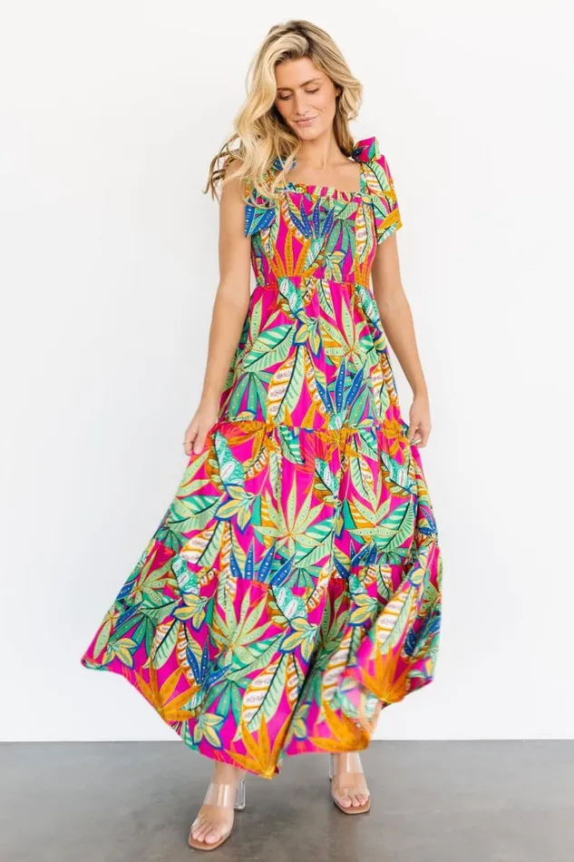 Women Cabana Maxi Dress Green Fuchsia Multi Baltic Born Maxi Dresses Women Cabana Maxi Dress Green Fuchsia Multi Baltic Born Maxi Dresses