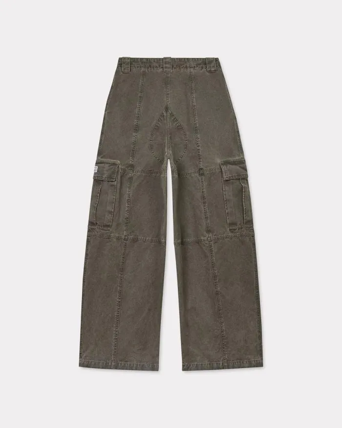 Women Cargo Pants In Cotton Canvas Taupe Kenzo Pants And Shorts