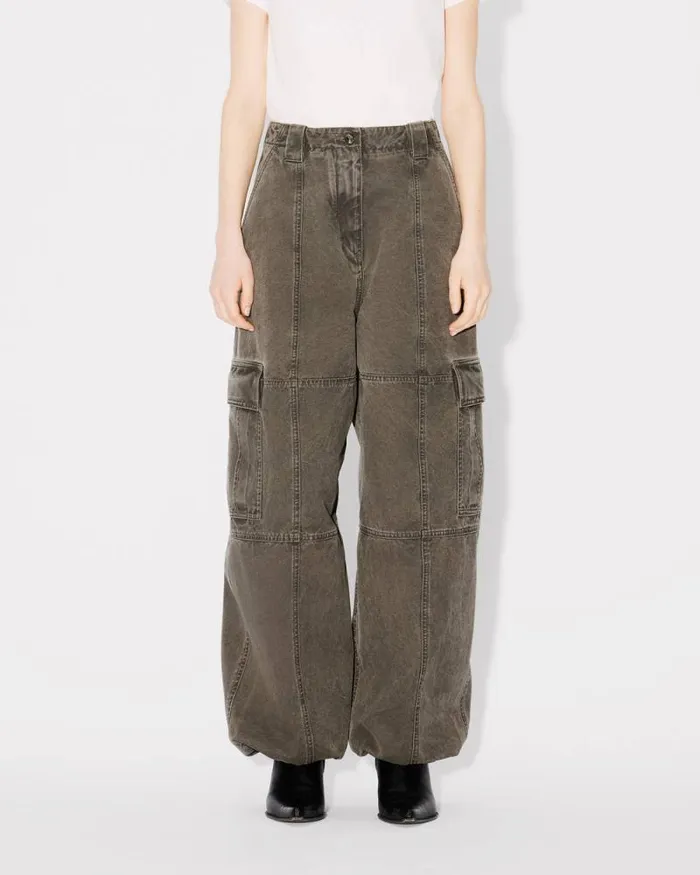 Women Cargo Pants In Cotton Canvas Taupe Kenzo Pants And Shorts