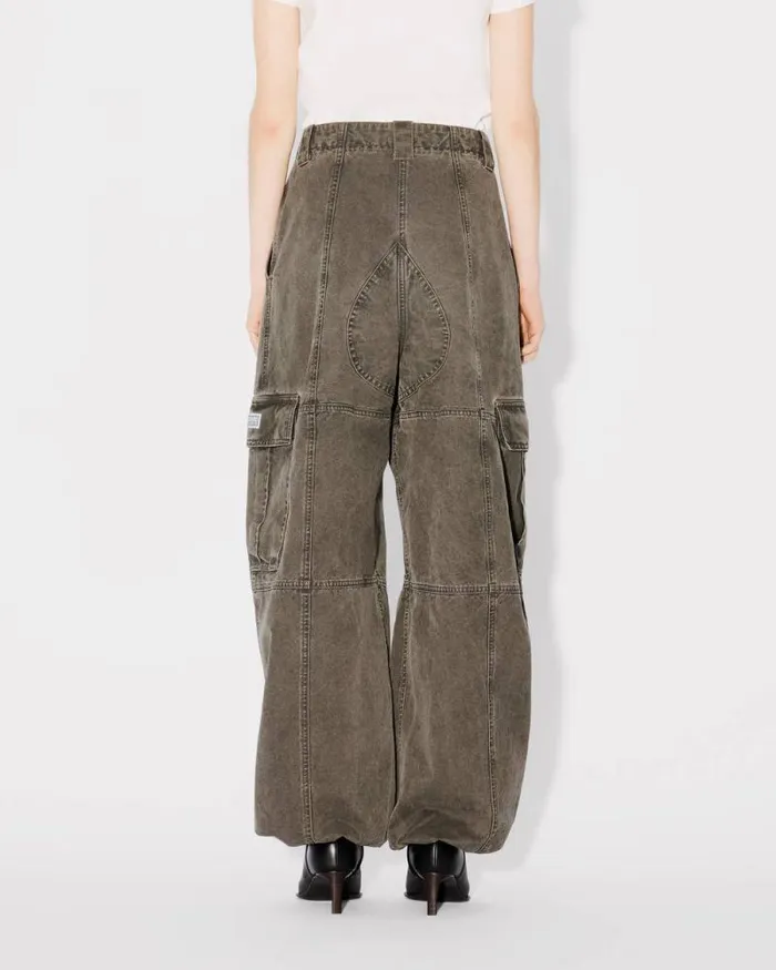 Women Cargo Pants In Cotton Canvas Taupe Kenzo Pants And Shorts