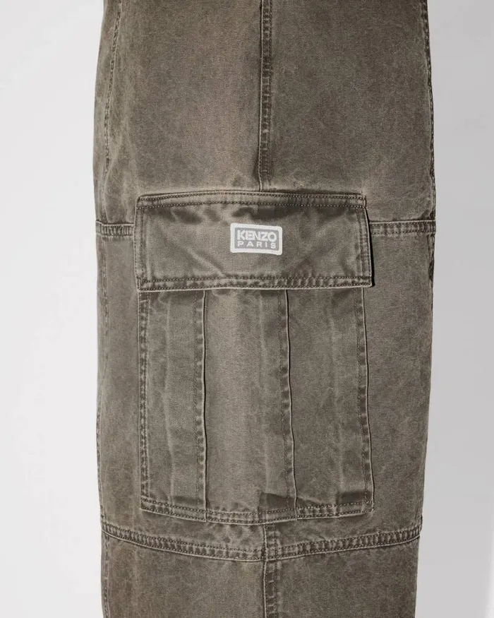 Women Cargo Pants In Cotton Canvas Taupe Kenzo Pants And Shorts