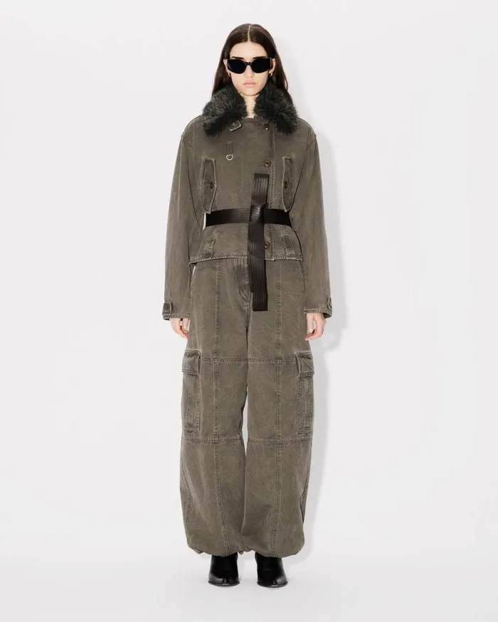 Women Cargo Pants In Cotton Canvas Taupe Kenzo Pants And Shorts