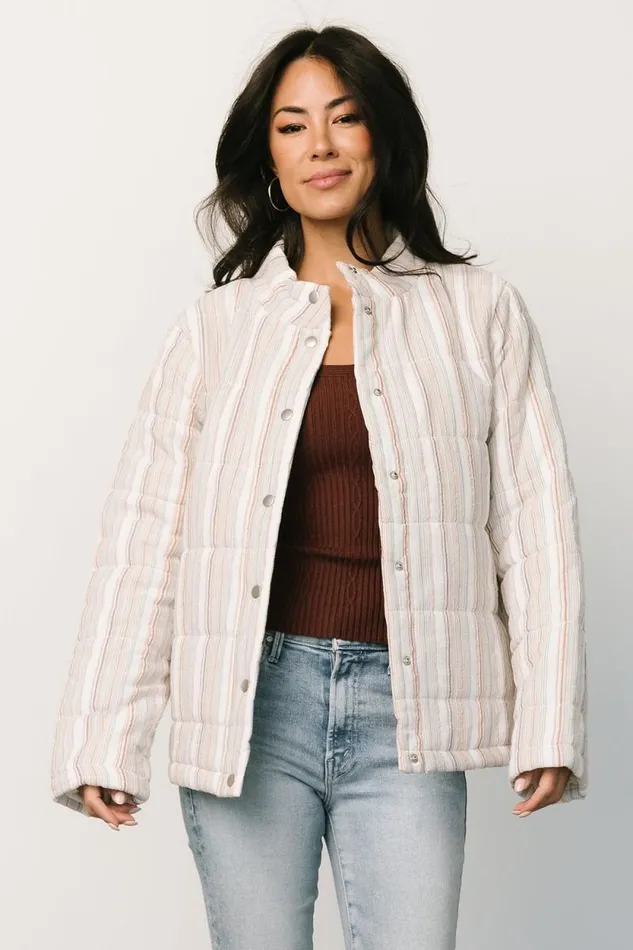 Women Carlton Quilted Jacket Multi Stripe Baltic Born Outerwear
