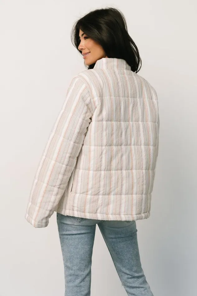 Women Carlton Quilted Jacket Multi Stripe Baltic Born Outerwear