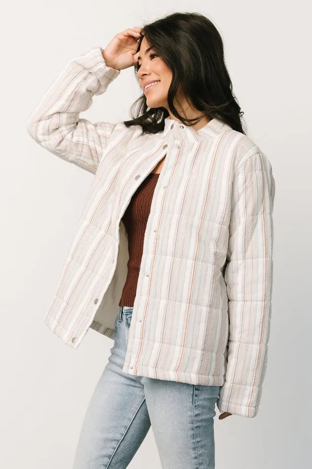 Women Carlton Quilted Jacket Multi Stripe Baltic Born Outerwear