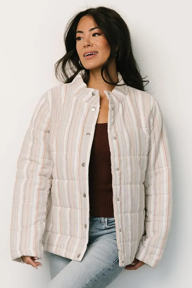 Women Carlton Quilted Jacket Multi Stripe Baltic Born Outerwear