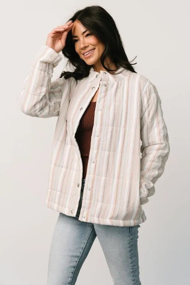 Women Carlton Quilted Jacket Multi Stripe Baltic Born Outerwear