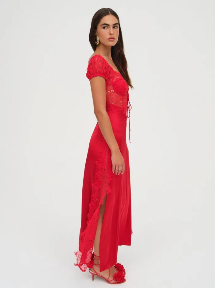 Women Casey Maxi Dress Red For Love and Lemons Dresses