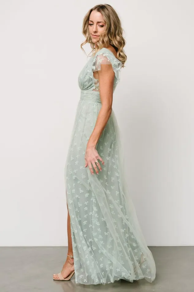 Women Caterina Tulle Maxi Dress Sage Baltic Born Tulle Styles