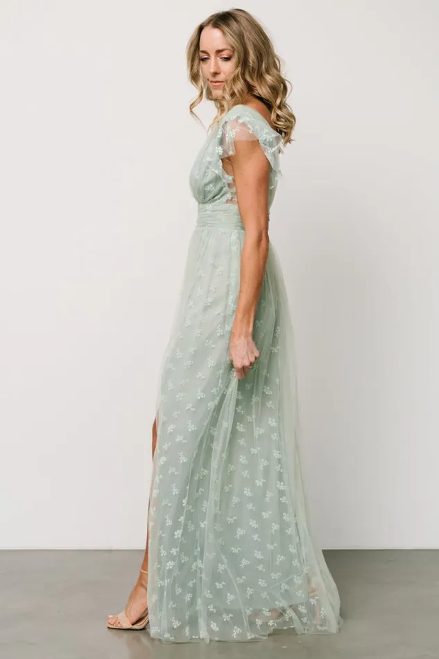 Women Caterina Tulle Maxi Dress Sage Baltic Born Tulle Styles