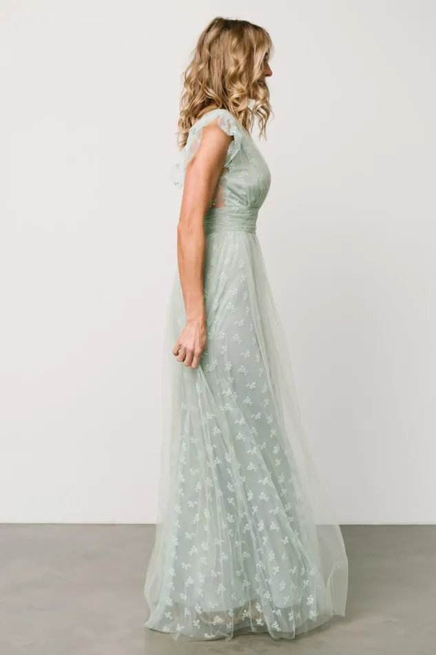 Women Caterina Tulle Maxi Dress Sage Baltic Born Tulle Styles