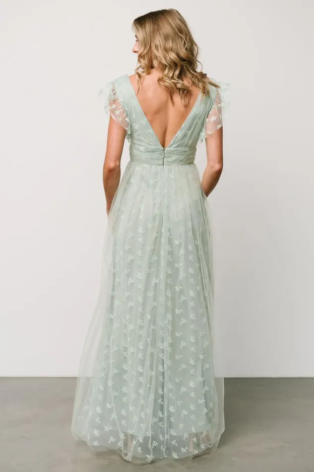 Women Caterina Tulle Maxi Dress Sage Baltic Born Tulle Styles