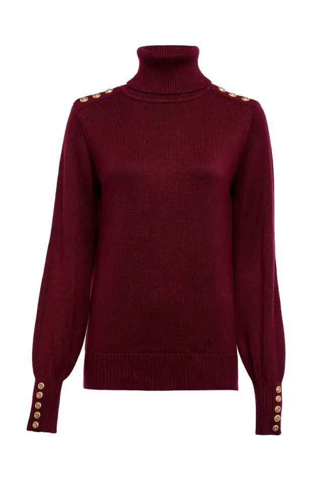 Women Chamonix Roll Neck Knit Wine Holland Cooper Knitwear Women Chamonix Roll Neck Knit Wine Holland Cooper Knitwear