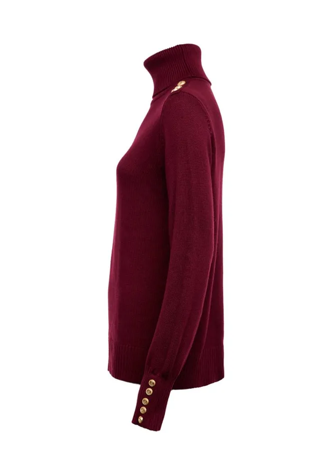 Women Chamonix Roll Neck Knit Wine Holland Cooper Knitwear Women Chamonix Roll Neck Knit Wine Holland Cooper Knitwear