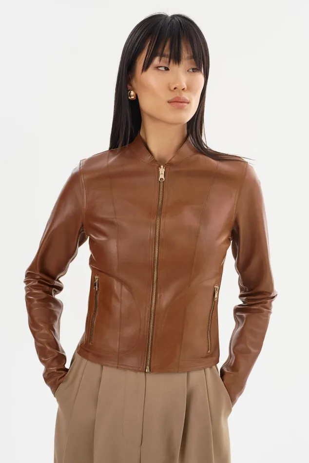 Women CHAPIN Reversible Leather Bomber Luggagegold LAMARQUE Leather Jackets Women CHAPIN Reversible Leather Bomber Luggagegold LAMARQUE Leather Jackets