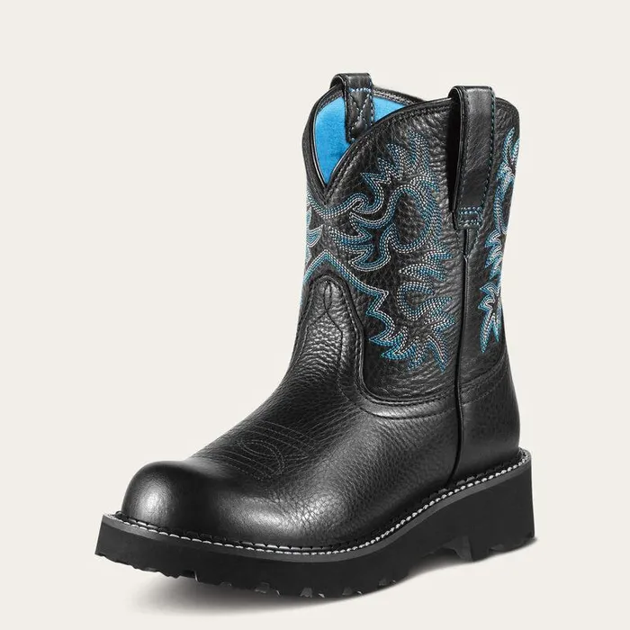 Women Chelsea Boots Ariat Fatbaby Western Boot Black Deertan