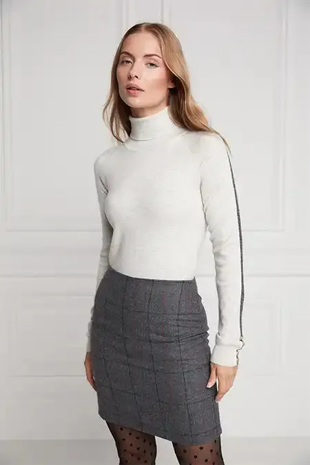 Women Chelsea Skirt Mid Blue Check Holland Cooper Tailoring Women Chelsea Skirt Mid Blue Check Holland Cooper Tailoring