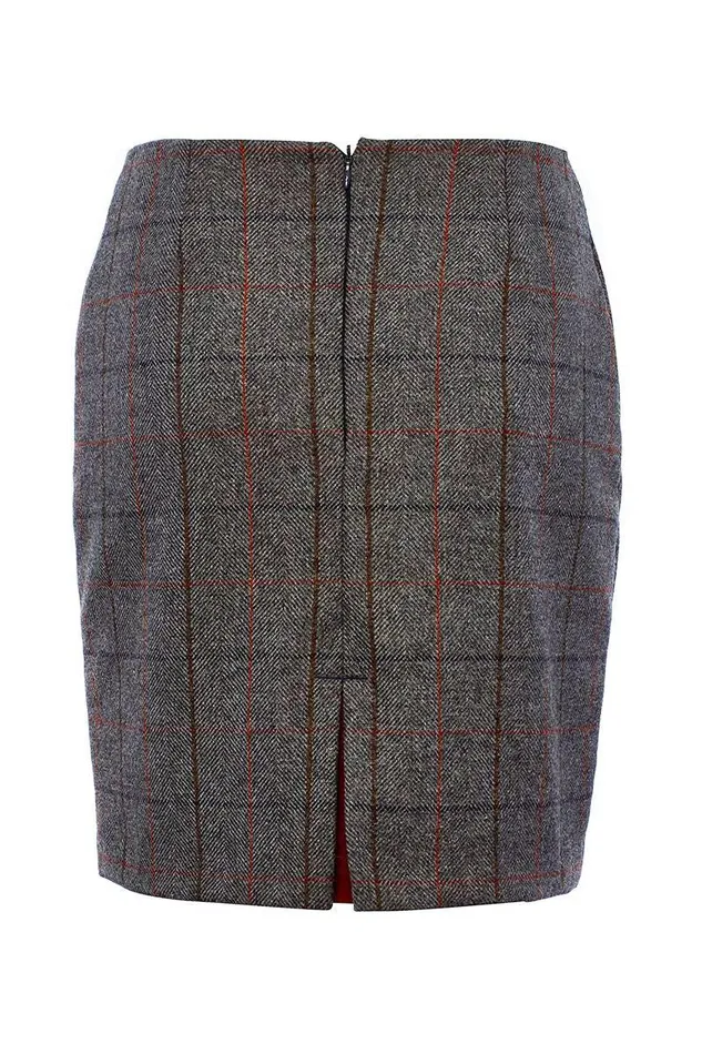 Women Chelsea Skirt Mid Blue Check Holland Cooper Tailoring Women Chelsea Skirt Mid Blue Check Holland Cooper Tailoring