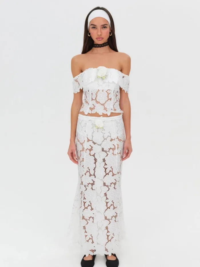 Women Claudia Off Shoulder Top White For Love and Lemons Tops