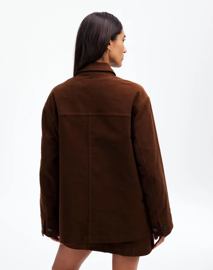 Women Coats Jackets Madewell FlapPocket Field Jacket Dark Chicory