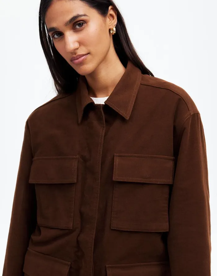 Women Coats Jackets Madewell FlapPocket Field Jacket Dark Chicory