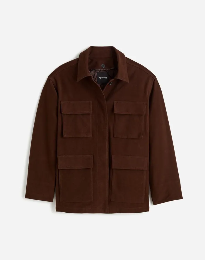 Women Coats Jackets Madewell FlapPocket Field Jacket Dark Chicory