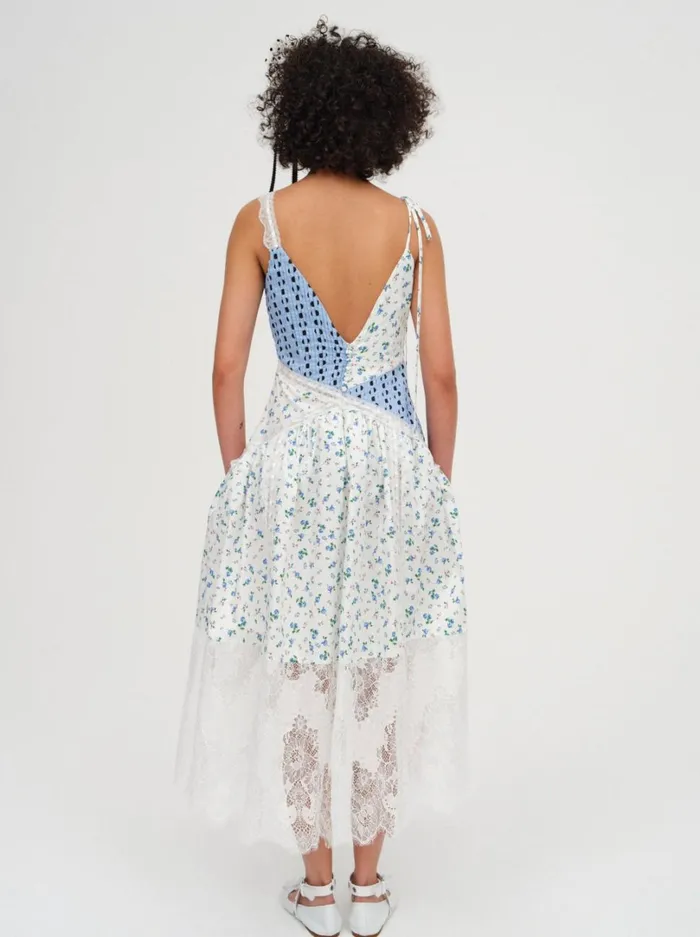 Women Colby Patchwork Midi Dress Blue For Love and Lemons Dresses Women Colby Patchwork Midi Dress Blue For Love and Lemons Dresses