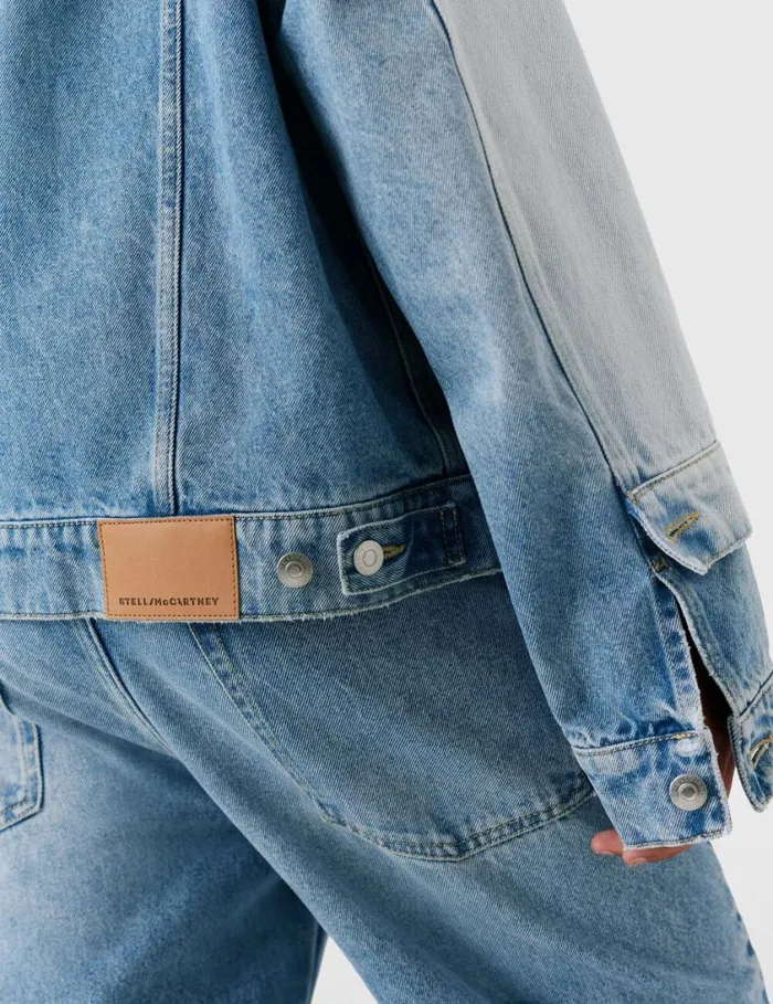 Women Contrast Panel Denim Jacket Blue Stella McCartney Coats And Jackets Women Contrast Panel Denim Jacket Blue Stella McCartney Coats And Jackets