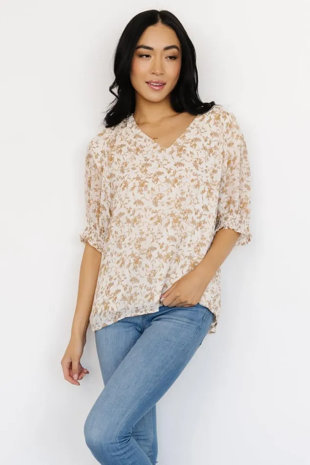 Women Cordova Top Cream Multi Floral Baltic Born Blouses and Shirts
